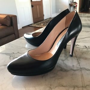 Prada Black leather platform pump